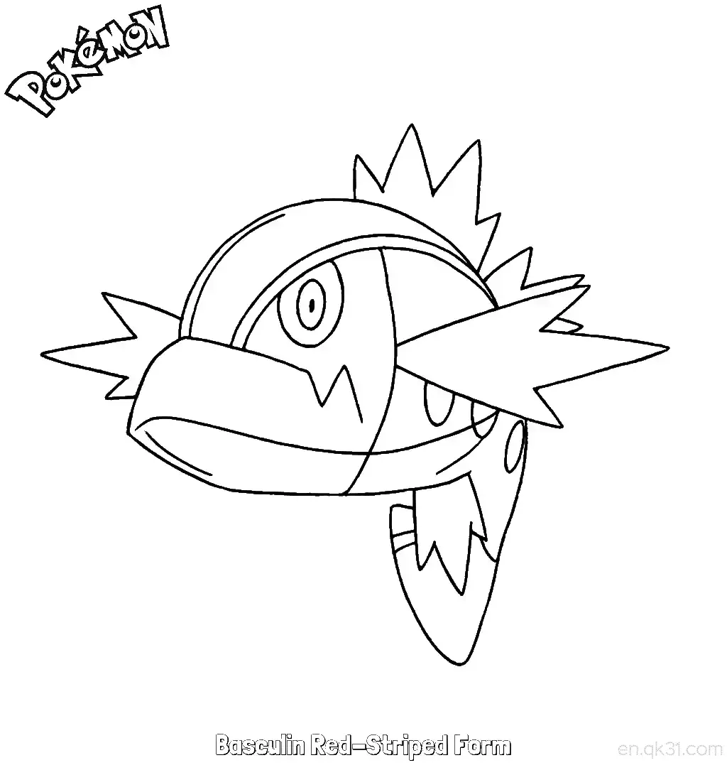 Basculin Red-Striped Form Coloring Page - Free Printable Pokemon Coloring Sheets – Free Printable Coloring Page for Kids and Adults